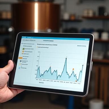Gráfica de temperatura del horno en tableta